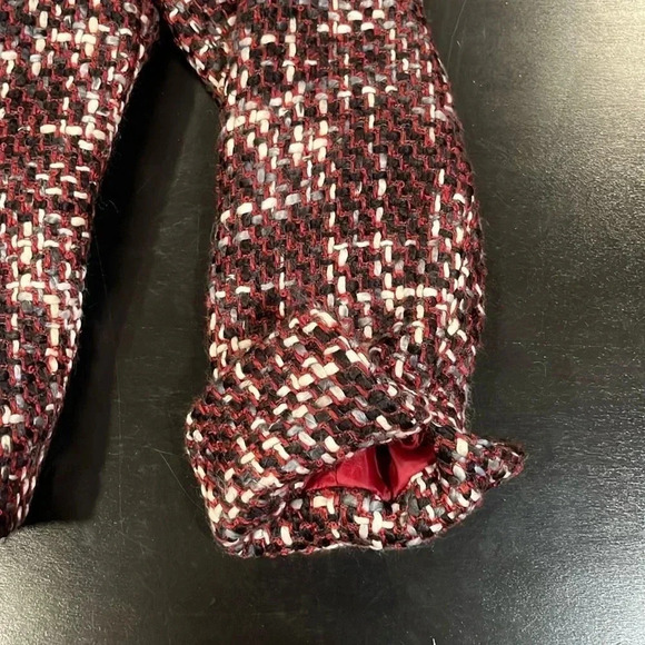 Emma James Basketweave Tweed One Button Blazer Wine Red and Black Womens 6 - Picture 3 of 8